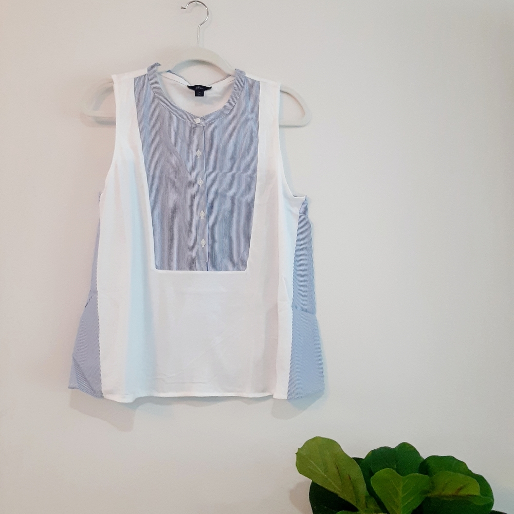J.CREW Henley tank top, cotton jersey mix..